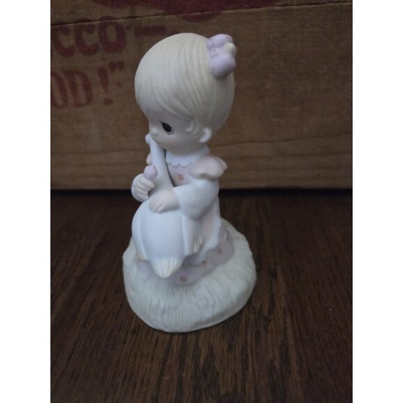 Vtg 1980 Precious Moments Girl Hugging Goose God Is Love E-5213  Retired NO BOX - Picture 7 of 9